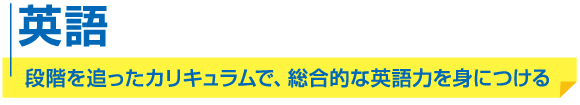 高校3年生「英語」段階を追ったカリキュラムで、総合的な英語力を身につける